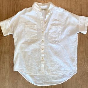 Madewell White Cotton Courier Shirt